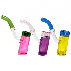 6" Color Mouthpiece & Bowl Glycerin Filled Bubbler Hand Pipe - [WSG4272]